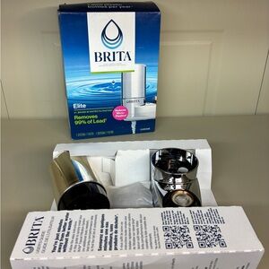 Brita Elite Faucet Mount Water Filter System Chrome Removes 99% Lead